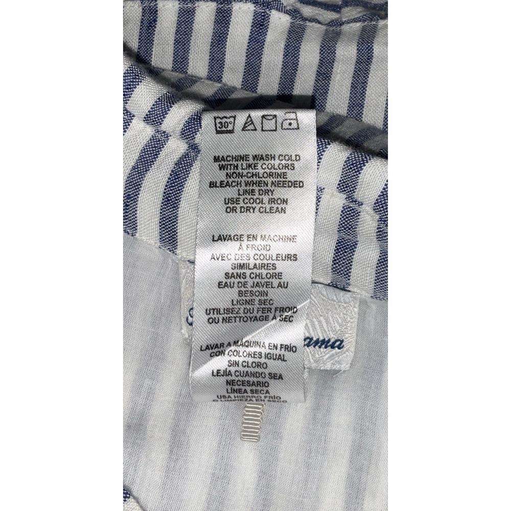 Tommy Bahama Size L St. Lucia Linen Blend Striped Collared Tunic Dress Ruffled - Picture 4 of 15